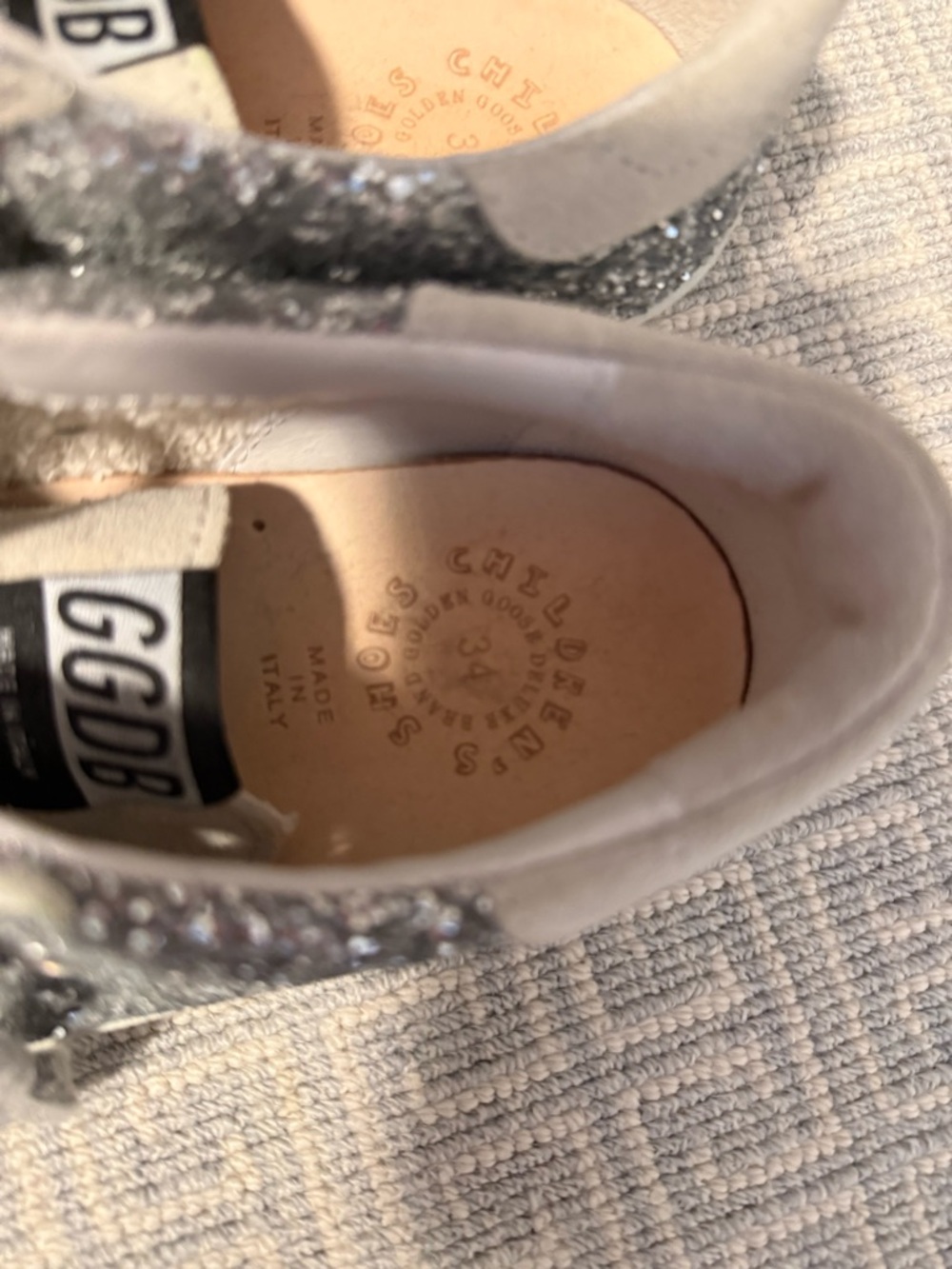 Golden Goose Kids Silver Glitter Superstar Sneakers - Picture 3 of 3